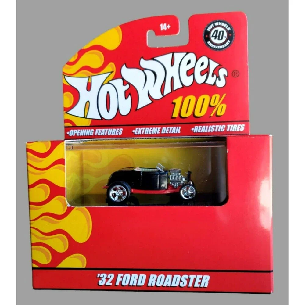 2008 100% Hot Wheels '32 FORD ROADSTER Black 40Th. Anniversary Real Riders M3685